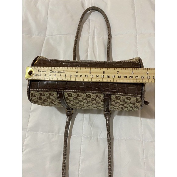 Liz Claiborne Monogram Brown Small Purse, Beige Lining Very G Cond - Picture 4 of 16
